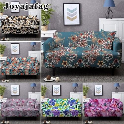Vintage Elegant Flower Stretch Sofa Covers For Living Room Sectional Corner 1/2/3/4 Seats Couch Cover Washable Elastic Slipcover