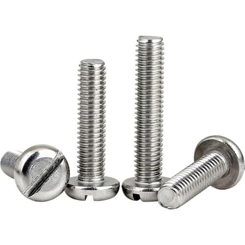 10/50pcs 304 stainless steel GB67 Metric Threaded Slotted Pan Head Round Head Machine Screw Bolt M1.6 M2 M2.5 M3 M4 M5 M6 A2-70