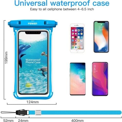 Waterproof Case for Phone Full View Universal Soft Phone Cover for Phone Case Water Proof Dry Bag for Samsung Apple Lanyard Case