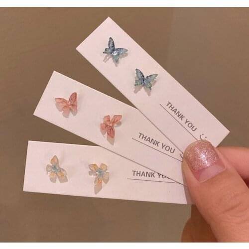 Mini Butterfly Earrings for Women Cute Stereo Butterflies Stud Earring Set Jewelry Hypoallergenic Sweet Accessories Girls Gift