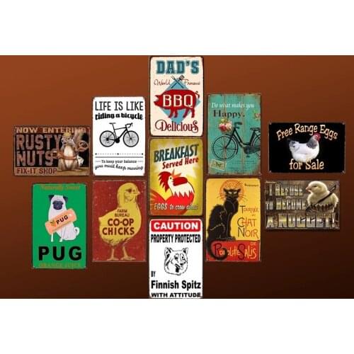Animal Bike Style Vintage Tin Sign Art Painting Bar Pub Cafe Garage Hotel House Wall Decor Metal Poster