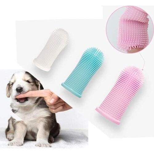 Soft Finger Toothbrush Pet Dog Dental Cleaning Teeth Care Hygiene Brush Pets Cat