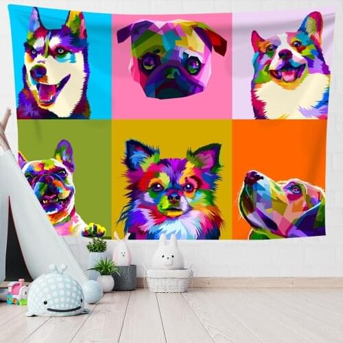 Aesthetic Anime Tapestry Wall Hanging Thin Animal Printed Wall Tapestry Cartoon Home Bedroom Decor 0.75*1/1.3*1.5/1.5*2m 1pc