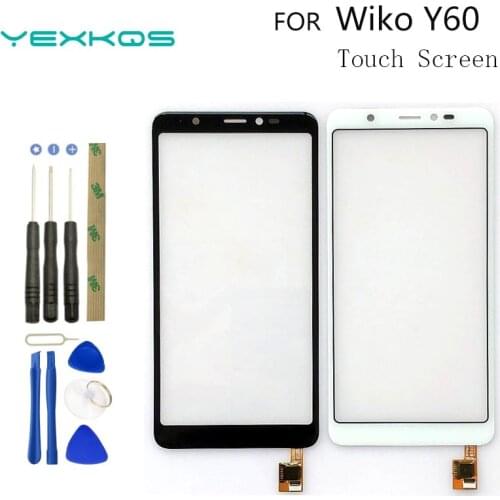 100% Original 5.45" Touch Screen For Wiko Y60 Y 60 Touch Screen Touch Panel Digitizer Sensor Phone Repair Touch Glass Lens Tools
