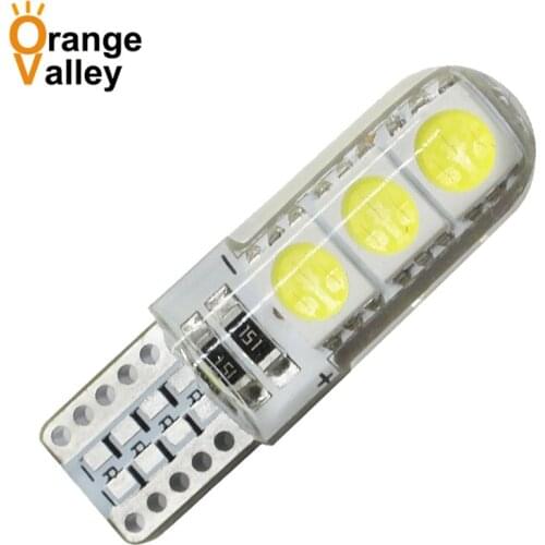 100Pcs High Bright T10 W5W Waterproof 5050 6 SMD LED Car Marker Lamp Reverse License Plate Bulb Side Turn Signal Light