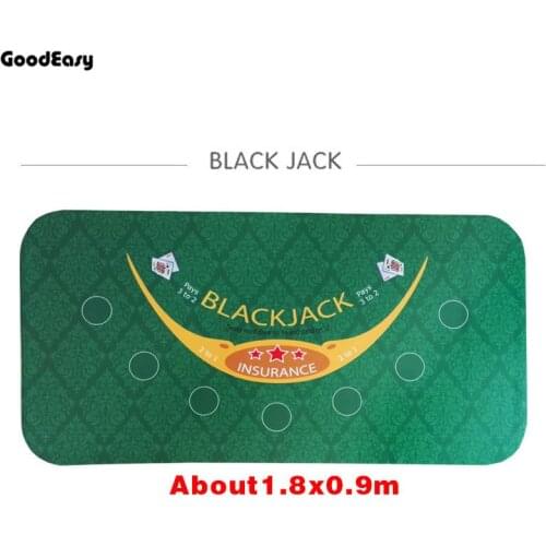 180*90Cm Suede Rubber Black Jack 21Points Baccarat Casino Poker Tablecloth Green Table Mat Board Cloth High Quality with Pattern