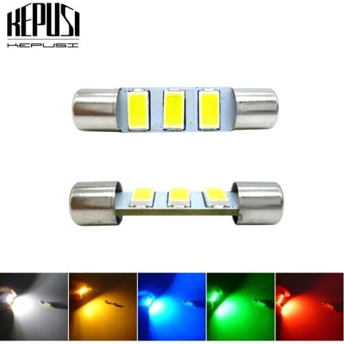 2x White 28mm 29mm 5630 3SMD Fuse Vanity Mirror Light Bulb Festoon 6614 Fuse LED Light 6641 Car Interior Sun Visor Vanity Light