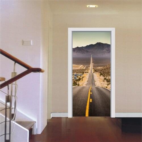 2pcs/set Creative Plateau Highway Door Sticker WallPaper Wall Sticker Art Poster Decals Living Room Bedroom Home Decoration