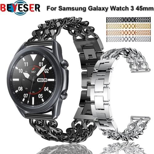 22mm Alloy Band for Samsung Galaxy Watch 3 45mm Gear S3 46mm Watch Stainless Steel Strap for Amazift Metal Wrist Bracelet Correa