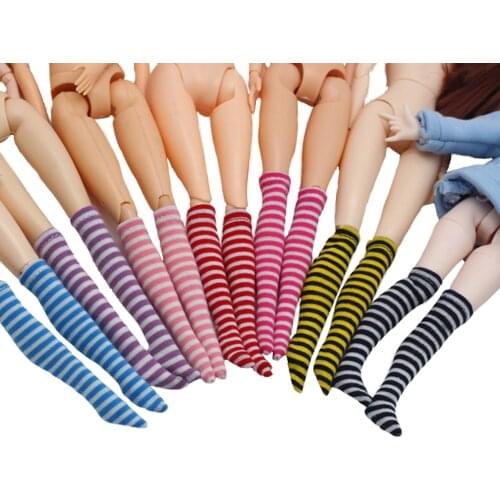 3Pcs/Lot Random 3 Pairs Striped Socks for 1/6 BJD dolls and Barbies Dolls Toy Socks Dolls&Accessories