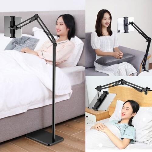 3 In 1 Tablet Phone Floor Stand Holder for iPhone 12 IPad Air Pro 11 Adjustable Stand Up Lounger Bed Desktop Phone Living Mount