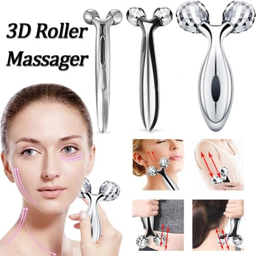 3D Handheld Silver Thin Face Full Body Shape Muscle Beauty Tools Slimming Machine Y Shape 360 Draaien Massage Roller Ball