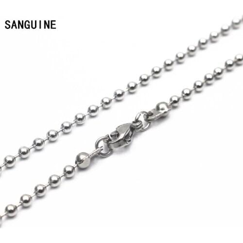 5pcs/lot 30 Inches Stainless Steel Floating Locket Chains Silver Ball Chain Necklace For Women Long Necklace DIY Jewelry