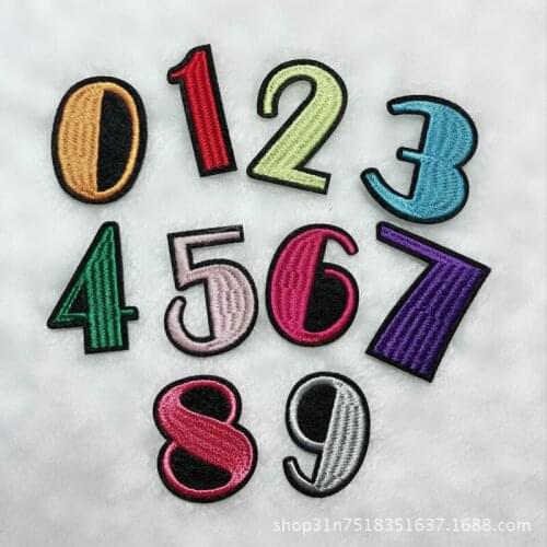 50pcs/lot Numbers 0-9 Embroidered Patches for Clothing Cloth DIY Jersey Match Clothing Shoe Cap Decoration Applique Clothes