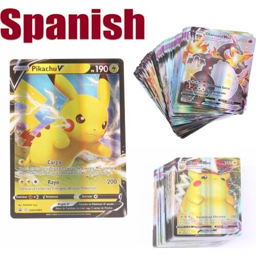 55-100 Pcs Spanish Version Pokemon Card Featuring 100 VMAX 100 Gx 100 Tag Team 20 MEGA 20 EX Spain Spanish Pokemon Card