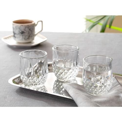 Glass 6 Pcs Coffee As Water Cup 50 Ml. Transparent Glass Cups Water Wine Soft Drink Beverage Kitchen Decor Fruit Water Set