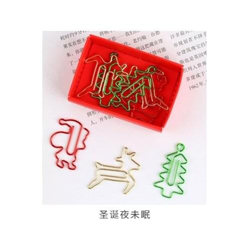 9pcs paperclip bookmark creative cute cartoon animal Christmas night sleepless folder special-shaped paperclip