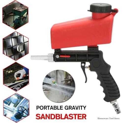 90psi Portable Gravity Sandblasting Guns Aluminium Pneumatic Sandblaster Spray Guns Sand Removal Blasting Power Machine New