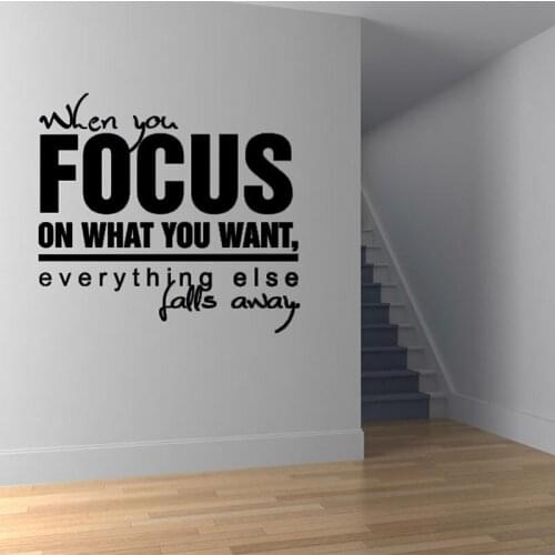 DIY Vinyl English Characters wall sticker when you focus on what you want wallpaper of home decoration wall decals