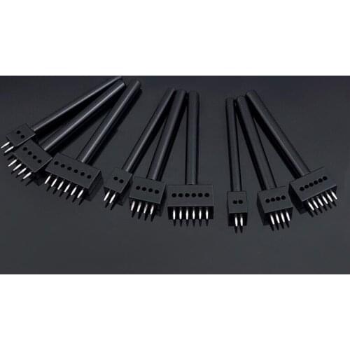 Round Stitching Punch Tools Black Leather Hole Punches 4/5/6/mm Spacing Leather Punching Tool Hole Cutter DIY Handmade