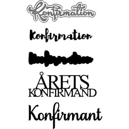 Konfirmation Konfirman ARETS Konfirmand Silhouettes Metal Cutting Dies for DIY Scrapbooking Paper Cards Decorative Crafts 2019