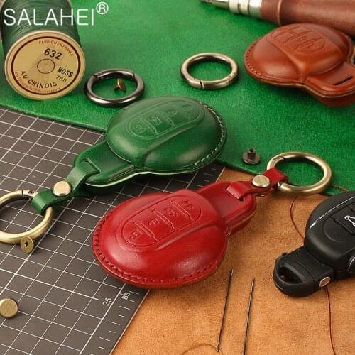 Leather Car Key Cover Case Cover Shell for BMW MINI COOPER S ONE JCW F54 F55 F56 F57 F60 CLUBMAN COUNTRYMAN Keychain Interior