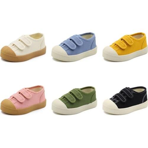 Kids Shoes 2021 New Autumn Baby Boys Girls Candy Color Children Casual Canvas Fashion Sneakers Toddler Breathable Board Shoes