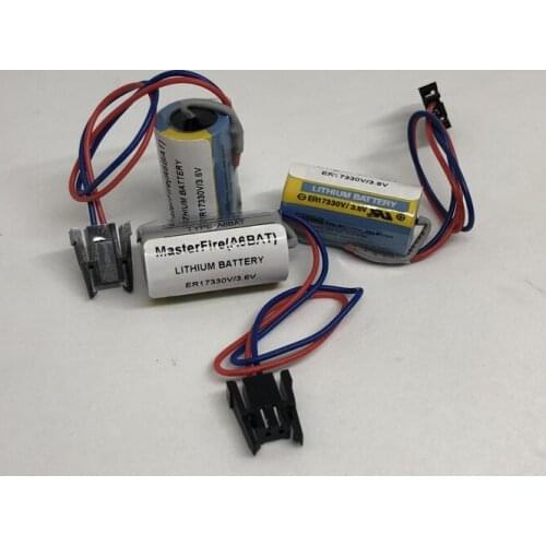 MasterFire 3pcs/lot Original ER17330V/3.6V ER17330V 3.6V lithium battery A6BAT PLC control batteries with plug For Mitsubishi