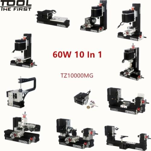 Thefirsttool TZ10000MG 10 in 1 DIY BigPower Mini Metal lathe Kit 60W 12000r/min Motor, Standardized Children Education Best Gift