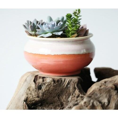 Desktop Mini Ceramic Flower Pots Creative Garden Planter Pot Wholesale Price High Quality Flower Box Not Including Planter