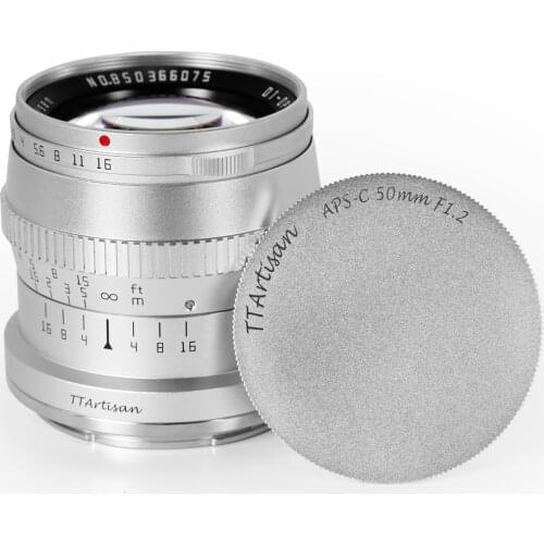 TTArtisan 50mm F1.2 APS-C Manual Focus Camera Lens for Nikon Silver Zfc Z50