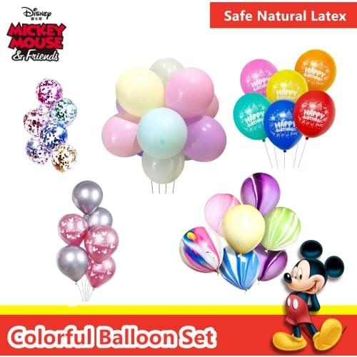 Original Disney Balloon Wedding Happy Birthday Party Baby Shower Propose Marriage Decoration Balloon 6pcs 10inch Macaroon Design