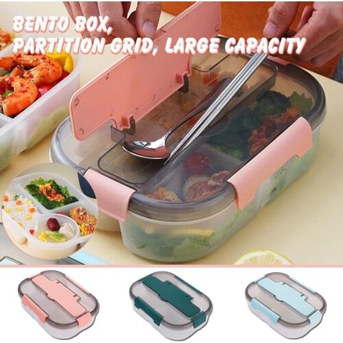 Portable Childrens Lunch Box Portable Separate Plastic Microwave Oven Bento Box Jewelry Container With Chopsticks And Spoon