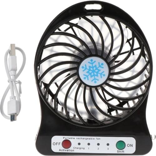 Portable 5W Outdoor LED Light Fan Air Cooler Desk USB Fan Without 18650 Battery