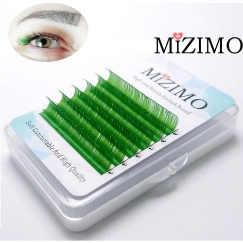 MIZIMO New Color Grafted Eyelashes 8-15mm Personality Eyelashes Green Artificial Mink Hair Character Eyelash Extension