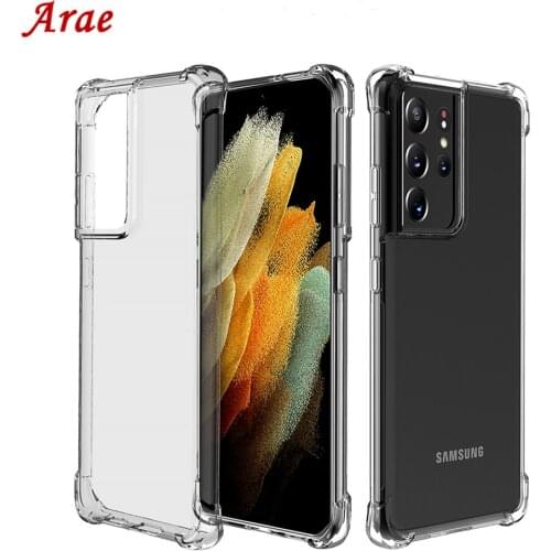 Luxury Shockproof Transparent Silicone Phone Case For Samsung Galaxy S21 S21+ S21 Ultra TPU Clear Back Cover