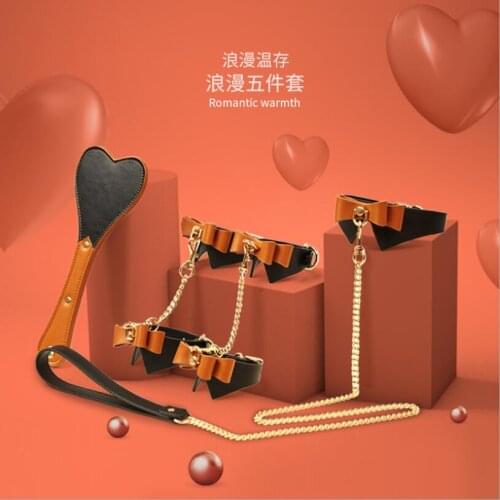 Sex Handcuffs Collar Whip Gag Nipple Clamps BDSM Bondage Rope Erotic Adult Sex Toys For Woman Couples Anal Tail S0831