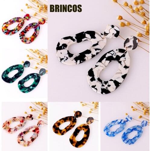 Aliexpress acrylic earrings for women 2019 boho Leaves fluorescent color korean indian jewelry big vintage statement gold