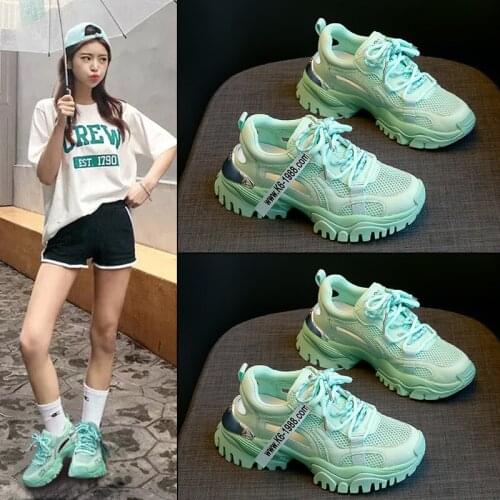 Koovan Women Sneakers Female Fairy Style 2020 New Summer Mesh Hollow INS Girl Students Daddy White Sports Casual Womens Shoes