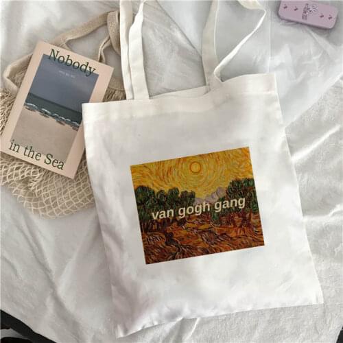 Shopping Bags for Women 2021 Art oil painting Reusable Ladies Shoulder Bag Fashion travel Canvas Tote bag Female Shopper Handbag