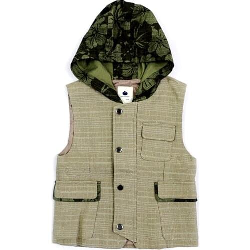 Boys Vest Hooded Jacket Kids Hooded Christmas Thick Warm Hooded Casual Hoodie Jacket Denim Outerwear 3-10Y 4J0463