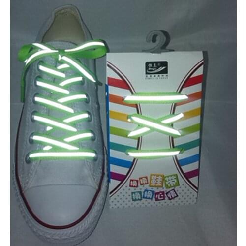 1 Pair 120cm Flat Reflective Runner Shoe Laces Safety Luminous Glowing Shoelaces Unisex For Sport Basketball Canvas Shoes