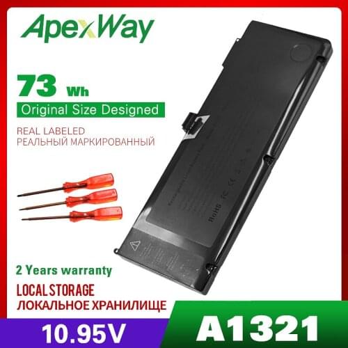 10.95V 73Wh Replacement Battery For Apple A1321 For MacBook Pro 15" MB985CH/A MC118J/A MB986J/A MB986ZP/A