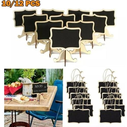 10pcs /12Pcs Mini Wooden Blackboard Storage Racks Holder Chalkboard Message Wooden Wedding Party Label Table Case Racks Decals