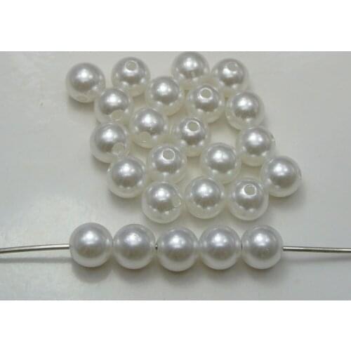 100 Pure White Plastic Faux Pearl Round Beads 12mm Imitation Pearl