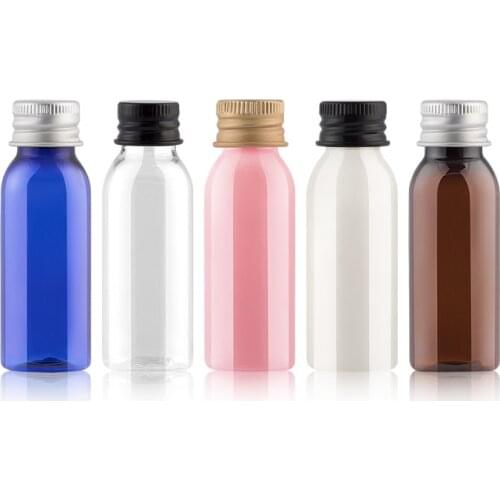 100PCS 30ML Empty Plastic Bottle With Aluminum Screw Cap Plug Cosmetic Container Travel Kits Portable PET Lotion Cream