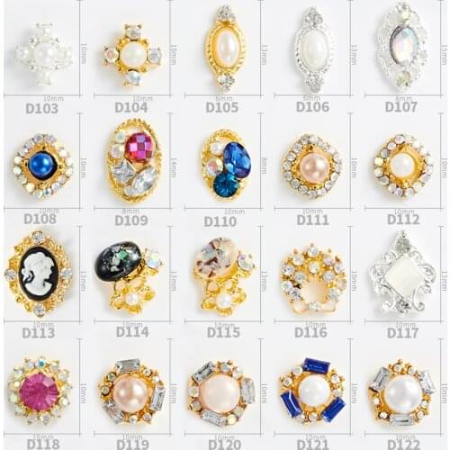 20pcs/lot High Quality Oval Water Droplets Cut Surface Gradient Flame Metal Edging Pearl Alloy Rhinestone DIY Nail Supplies