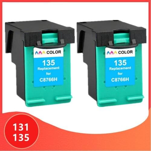 2X Color Ink cartridge for HP 131 135 for hp131 for HP135 2573 2613 8753 PSC 1600 1613 2350 460 5743 5940 5943 6940 printer