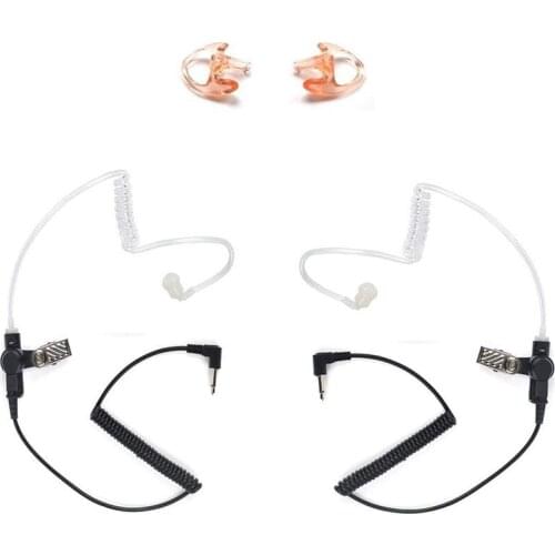 3.5mm Police Listen Only Acoustic Tube Earpiece with One Pair Medium Earmolds for Speaker Mics