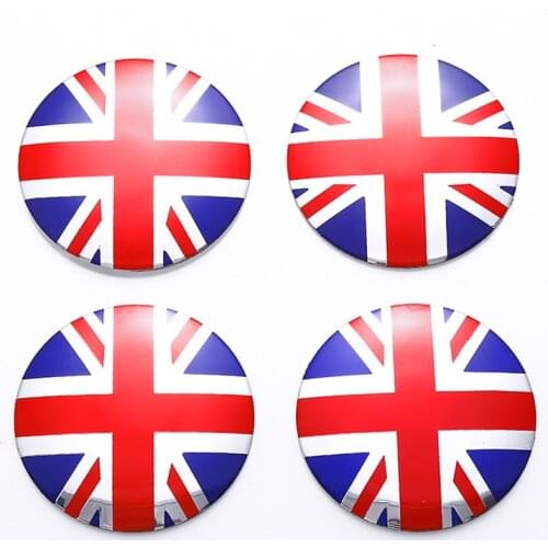 4pcs/set Alloy Car Wheel Center Hub Caps Sticker 56mm UK England British Flag Emblem Car Stickers And Decals Accessories